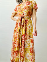 Load image into Gallery viewer, Vintage yellow abstract floral dress
