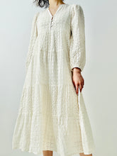 Load image into Gallery viewer, Vintage white eyelet maxi dress
