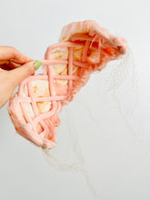 Load image into Gallery viewer, Vintage pink feather fascinator with veil bridal headpiece
