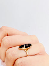 Load image into Gallery viewer, Antique Agate Navette Ring 10k Gold
