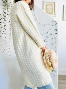 Vintage 1960s white sweater duster