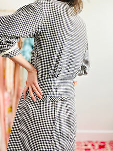 Vintage Nelly Don Houndstooth Dress Set