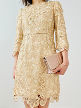Load image into Gallery viewer, Vintage pearls embellished lace dress
