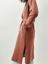 Load image into Gallery viewer, Dark mauve pink knit wrap coat
