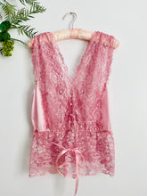 Load image into Gallery viewer, Vintage candy pink lingerie lace top
