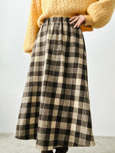 Load image into Gallery viewer, Vintage 1970s brown plaid skirt
