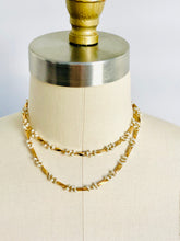 Load image into Gallery viewer, Vintage faux seed pearls gold tone necklace
