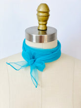 Load image into Gallery viewer, Vintage pastel blue color sheer scarf bandana
