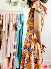 Load image into Gallery viewer, Vintage 1930s orange floral day dress
