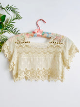 Load image into Gallery viewer, Antique 1910s lace camisole with rococo ribbon rosettes
