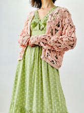 Load image into Gallery viewer, Vintage pink crochet cardigan/sweater
