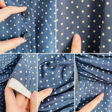 Load image into Gallery viewer, Vintage 1960s Blue Polka Dots Dress w Peter Pan Collar
