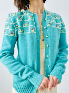 Vintage 1940s embroidered cardigan