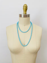 Load image into Gallery viewer, Vintage 1920s turquoise color glass beads flapper necklace

