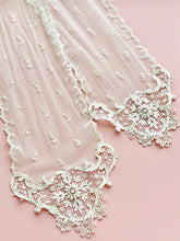Load image into Gallery viewer, Antique victorian tulle lace scarf art nouveau design
