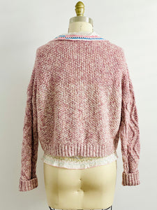 Mauve pink crop sweater