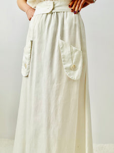1910s Edwardian cotton skirt with pockets