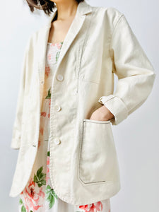 Vintage cream color denim blazer