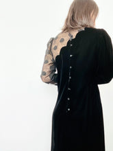 Load image into Gallery viewer, Vintage 1960s Polka Dots Asymmetrical Velvet Dress
