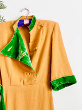 Load image into Gallery viewer, Vintage 1940s asymmetric velvet embellished dress
