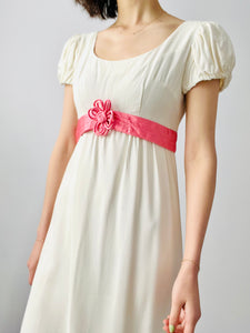 Vintage 1960s rayon ribbon flower dress