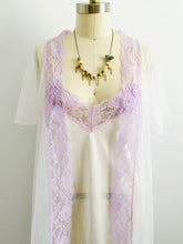 Load image into Gallery viewer, Vintage 1960s Sheer Lace Lingerie Set Lilac Color
