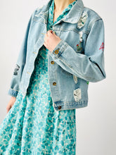 Load image into Gallery viewer, Vintage embroidered denim cropped jacket
