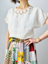 Load image into Gallery viewer, Antique 1910s crochet lace cotton top

