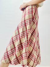 Load image into Gallery viewer, Vintage 1970s Plaid High Waisted A Line Skirt

