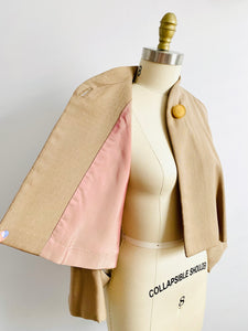 Vintage 1950s dolman sleeves wool caplet jacket