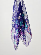 Load image into Gallery viewer, Vintage 1930s purple floral scarf/bandana
