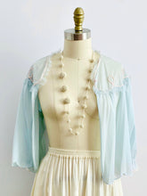 Load image into Gallery viewer, Vintage 1930s Pastel Blue Bed Jacket on Mannequin
