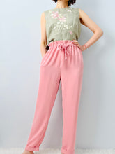 Load image into Gallery viewer, Pastel pink high waisted straigh leg pants
