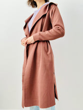 Load image into Gallery viewer, Dark mauve pink knit wrap coat
