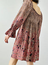 Load image into Gallery viewer, Pink floral paisley mini dress
