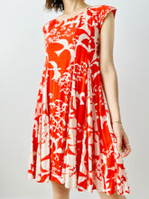 Load image into Gallery viewer, Orange bird print dress
