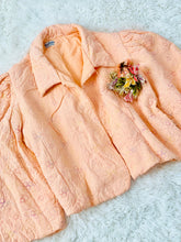 Load image into Gallery viewer, Vintage 1930s Peach Color Embroidered Rayon Crepe Bed Jacket
