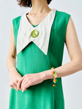 Load image into Gallery viewer, Vintage 1960s emerald green linen dress

