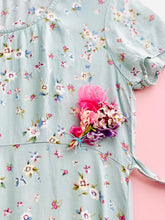 Load image into Gallery viewer, Vintage pastel blue butterfly floral print dress

