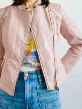 Load image into Gallery viewer, Pastel Pink Faux Leather Motorcycle Jacket

