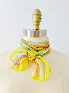 Vintage rainbow color silk scarf