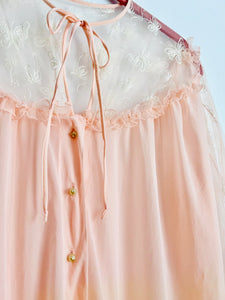 Vintage 1960s pink peignoir lingerie robe