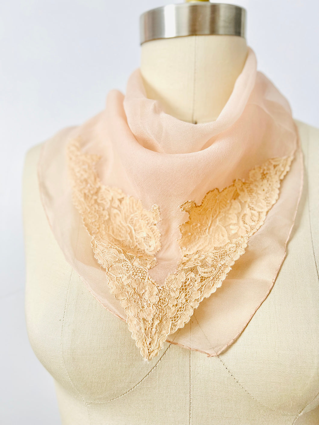 Vintage 1930s pink silk scarf