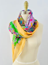 Load image into Gallery viewer, Vintage silk pastel novelty print scarf
