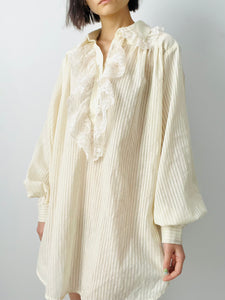 Vintage white cotton Gunne blouse/dress
