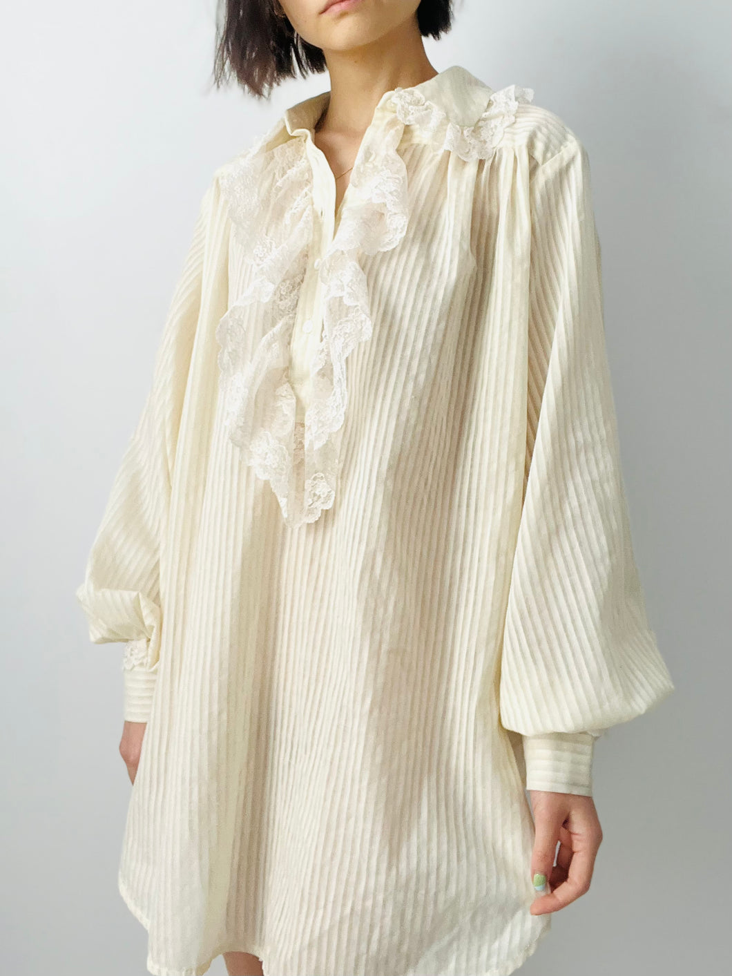 Vintage white cotton Gunne blouse/dress