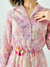 Load image into Gallery viewer, Vintage 1970s purple floral dress
