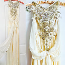 Load image into Gallery viewer, Amazing designer silk gown rhinestone beaded wedding dress Anna Campbell dress

