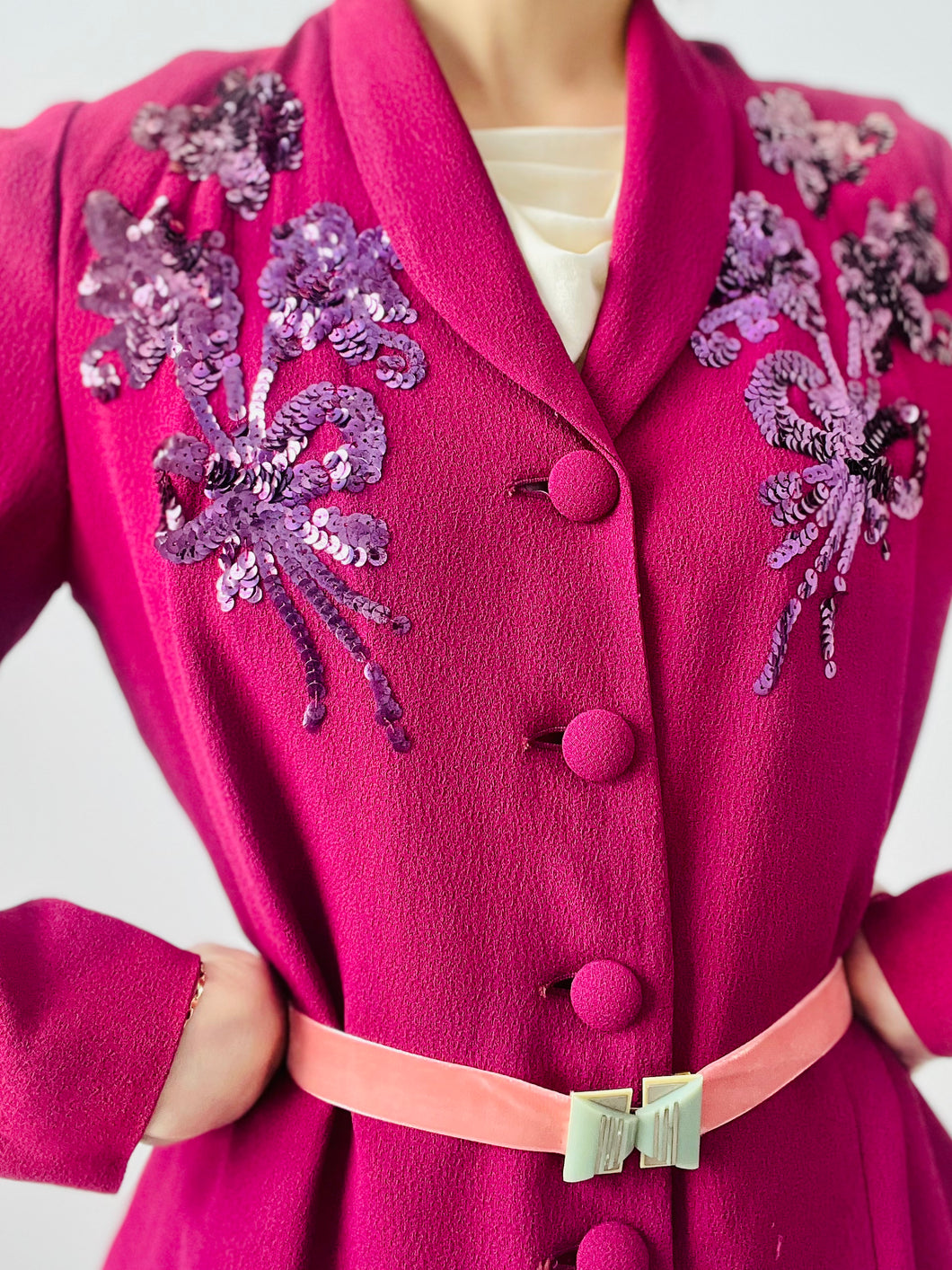 Vintage 1940s rayon dress set
