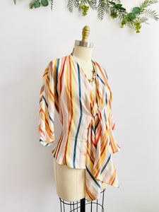 Vintage Candy Striped Oversized Ribbon Bow Top